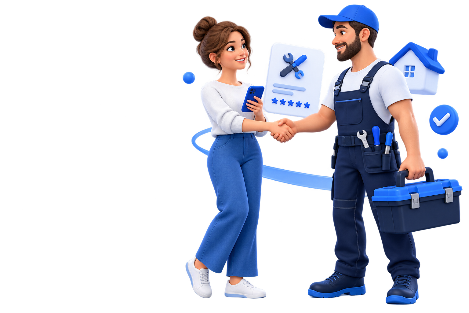Zákaznice a řemeslník propojení přes Jobmarkt