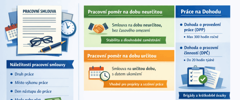 DPČ vs DPP vs HPP: praktický přehled pro uchazeče