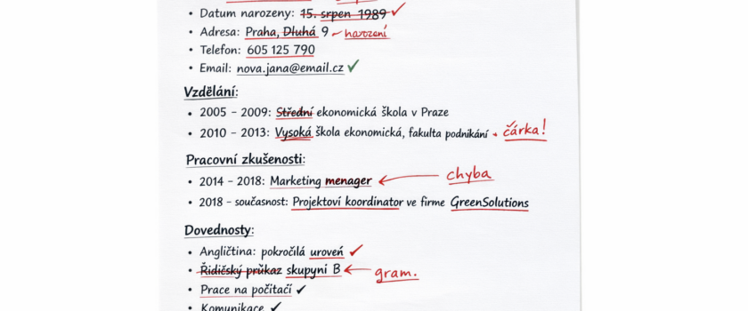 Nejčastější chyby v životopisu a jak je opravit